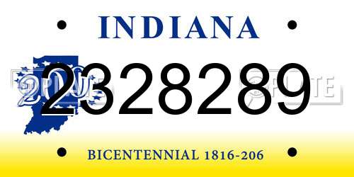 2328289 Indiana License Plate