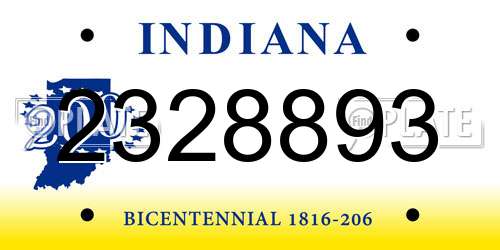 2328893 Indiana License Plate