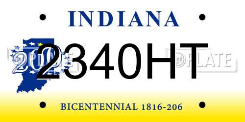 2340HT Indiana License Plate