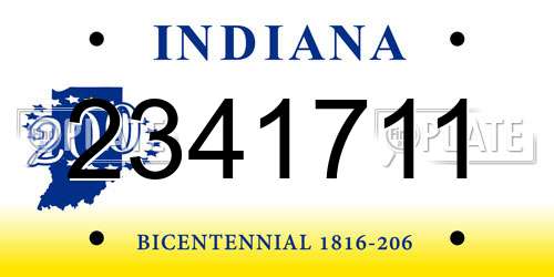 2341711 Indiana License Plate