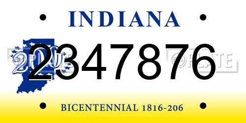 2347876 Indiana License Plate