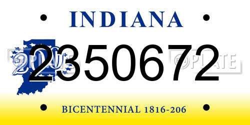 2350672 Indiana License Plate