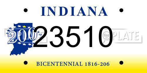 23510 Indiana License Plate