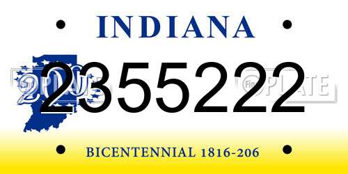 2355222 Indiana License Plate