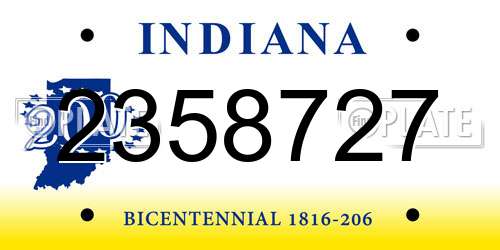 2358727 Indiana License Plate