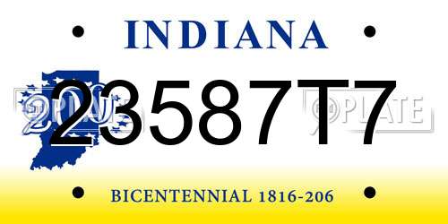 23587T7 Indiana License Plate