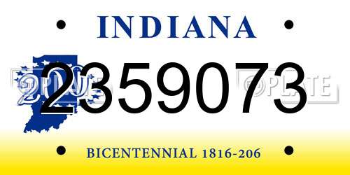2359073 Indiana License Plate