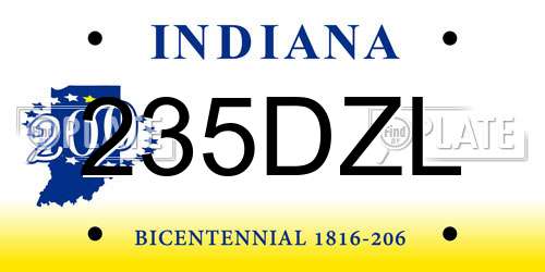 235DZL Indiana License Plate