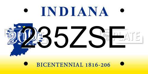 235ZSE Indiana License Plate