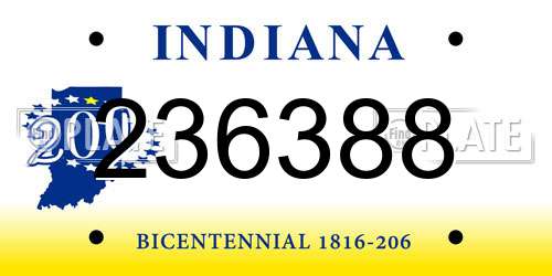 236388 Indiana License Plate