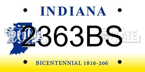 2363BS Indiana License Plate