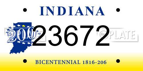 23672 Indiana License Plate