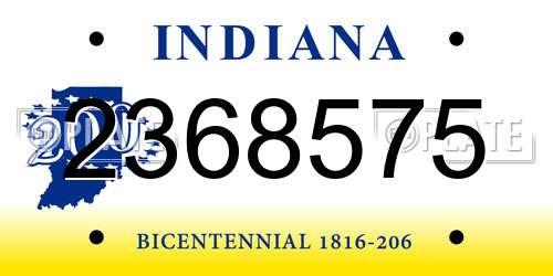 2368575 Indiana License Plate