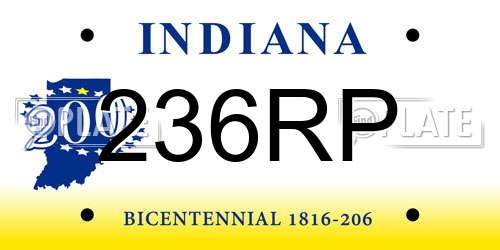 236RP Indiana License Plate