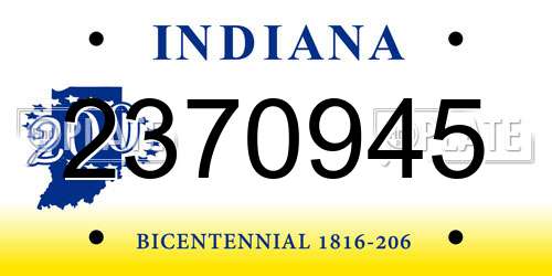 2370945 Indiana License Plate