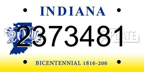 2373481 Indiana License Plate