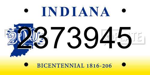 2373945 Indiana License Plate