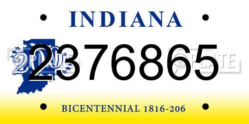 2376865 Indiana License Plate