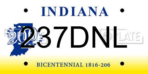 237DNL Indiana License Plate