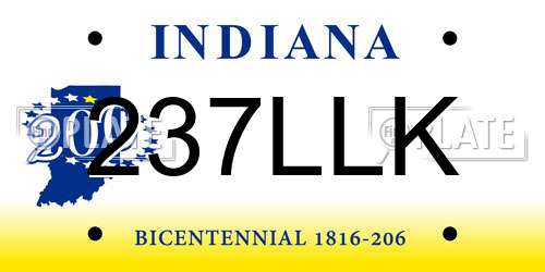 237LLK Indiana License Plate