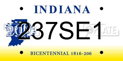 237SE1 Indiana License Plate