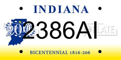 2386AI Indiana License Plate