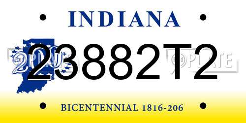 23882T2 Indiana License Plate