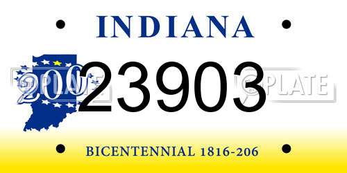 23903 Indiana License Plate