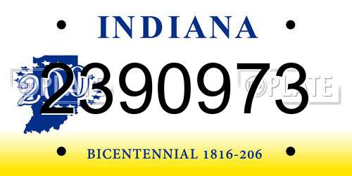 2390973 Indiana License Plate