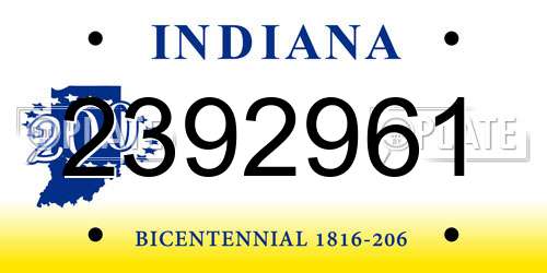 2392961 Indiana License Plate