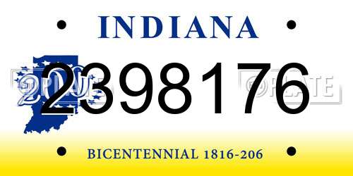 2398176 Indiana License Plate