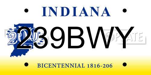 239BWY Indiana License Plate