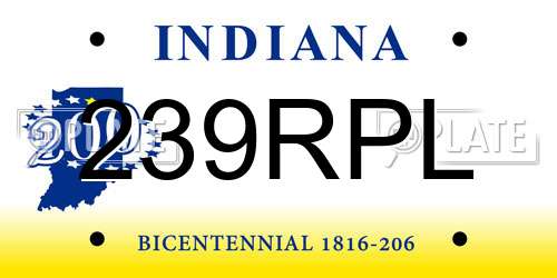 239RPL Indiana License Plate