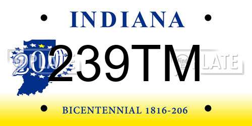 239TM Indiana License Plate