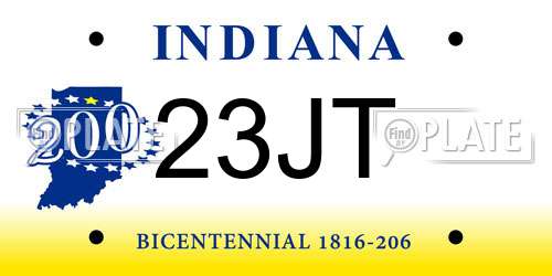 23JT Indiana License Plate