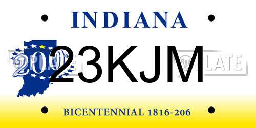 23KJM Indiana License Plate