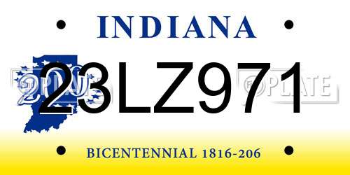 23LZ971 Indiana License Plate