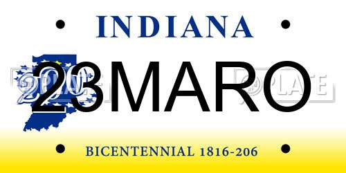 23MARO Indiana License Plate