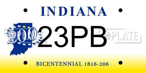 23PB Indiana License Plate