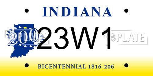 23W1 Indiana License Plate