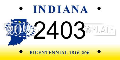 2403 Indiana License Plate