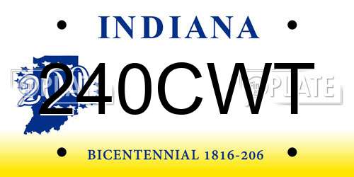 240CWT Indiana License Plate
