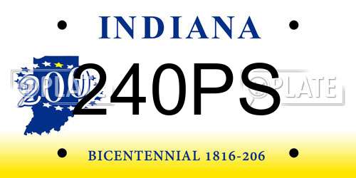 240PS Indiana License Plate