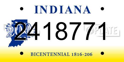 2418771 Indiana License Plate