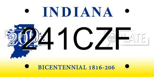 241CZF Indiana License Plate
