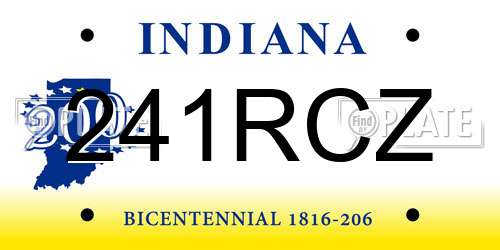 241RCZ Indiana License Plate