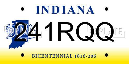 241RQQ Indiana License Plate