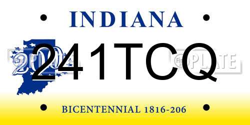 241TCQ Indiana License Plate