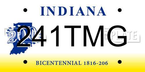 241TMG Indiana License Plate