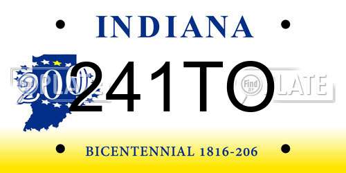241TO Indiana License Plate